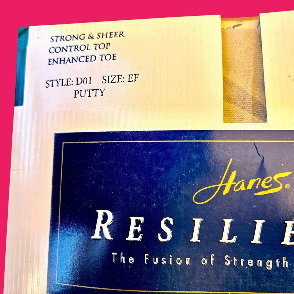 Hanes Silk Reflections + Resilience Pantyhose Control Top Putty & Charcoal sz EF